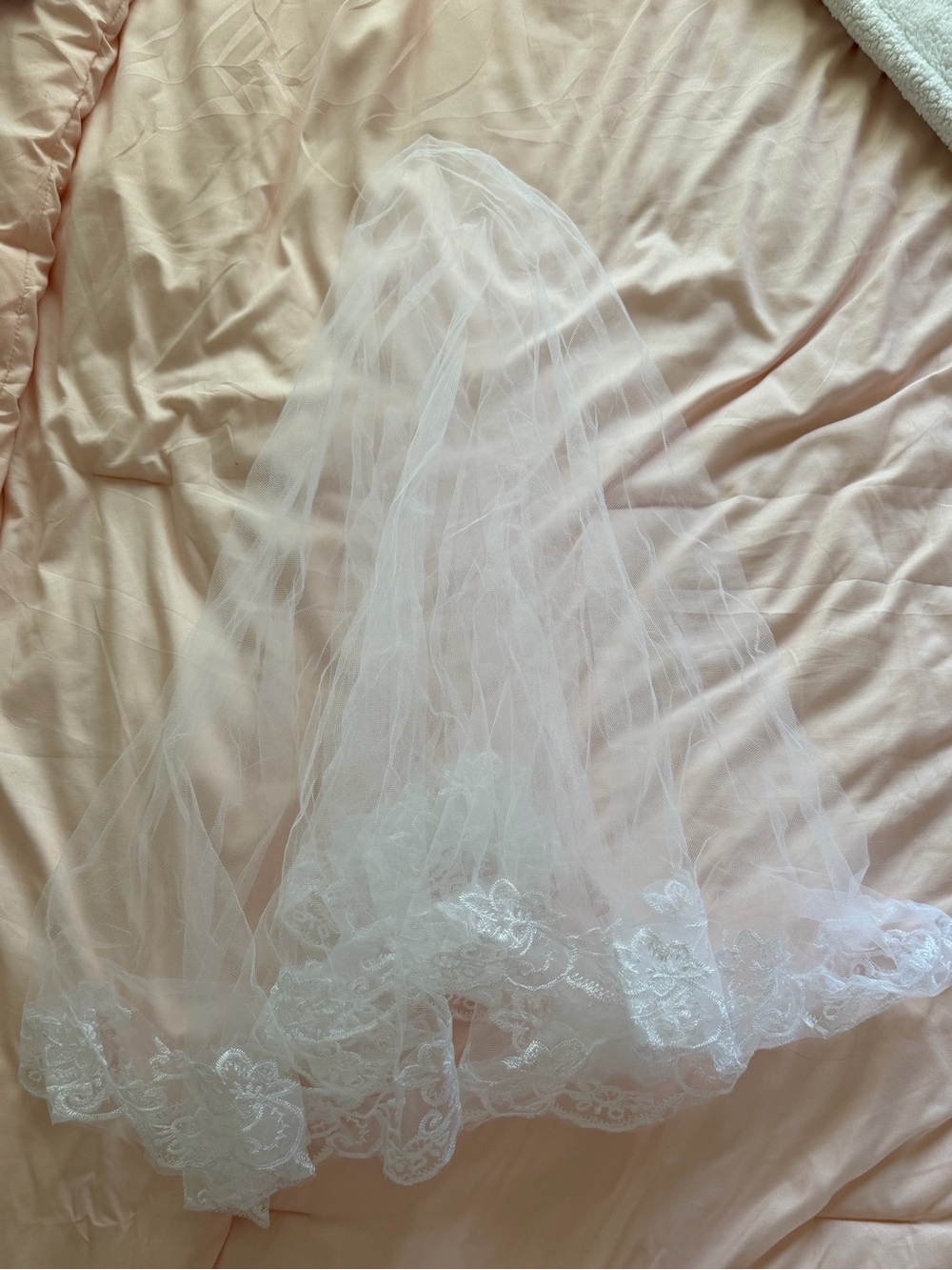 White Veil with a lace